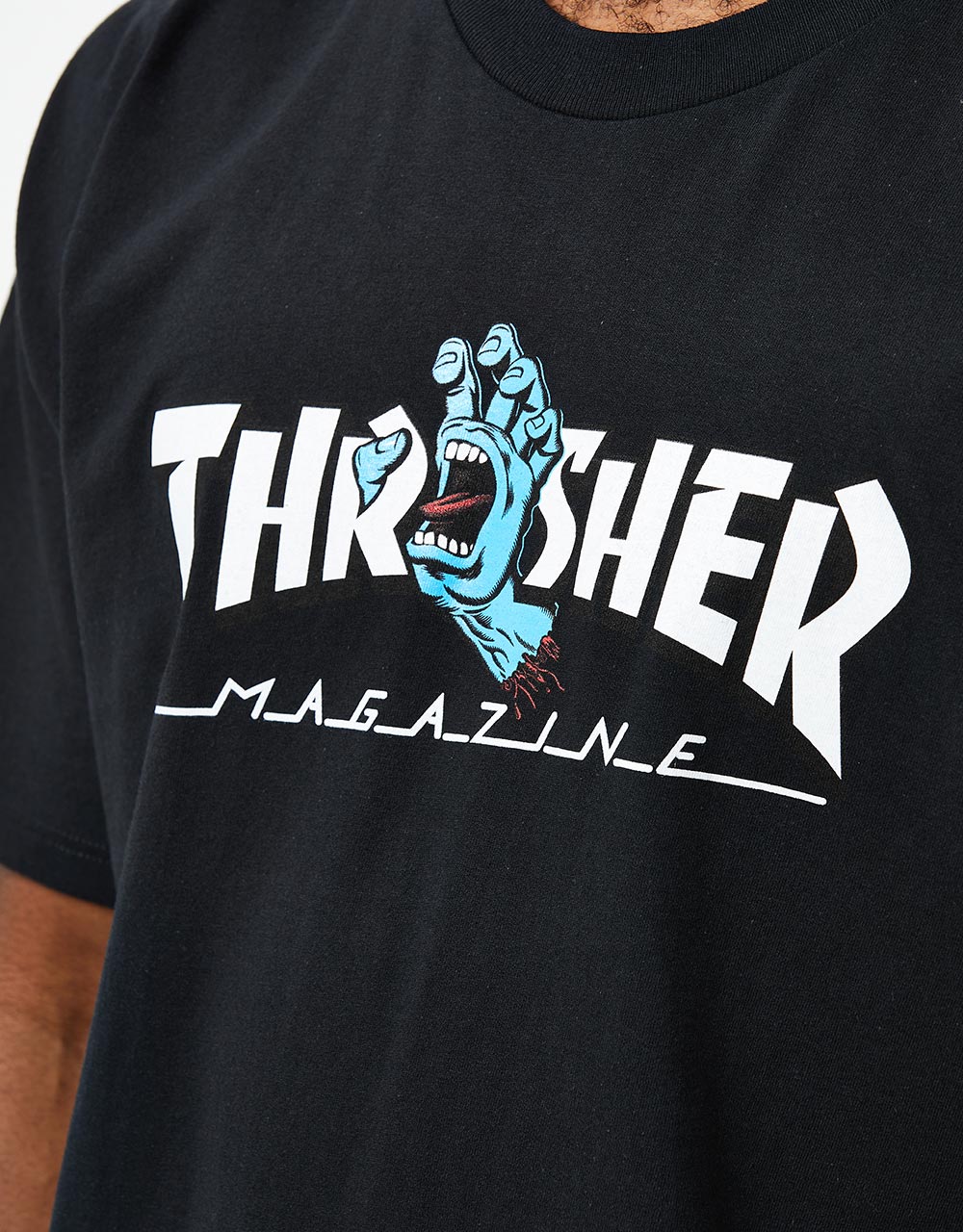 Camiseta Thrasher x Santa Cruz | Screaming Logo Negra