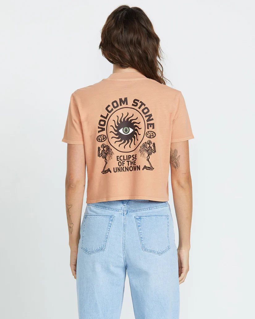 CAMISETA VOLCOM MUJER | DIAL CROP SAND BROWN