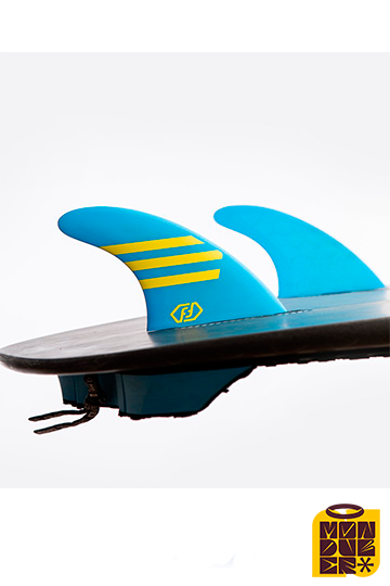 Quilla FEATHER FINS | ULTRALIGHT EPOXY HC BLUE/YELLOW. DUAL TAB - Monduber Skate Shop