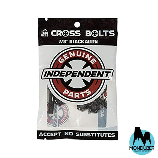 Tornillos Independent Truck Company: Genuine Parts - Cross Bolts - Allen 7/8" - Color Negro - Monduber Skate Shop