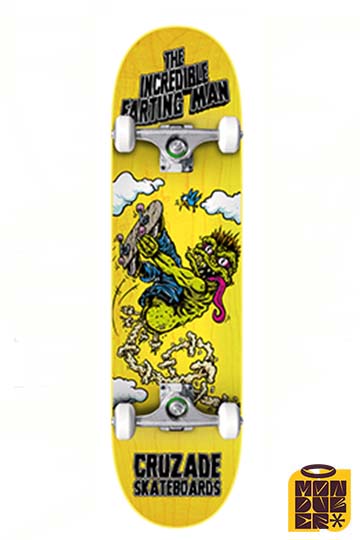 Tabla Completa Cruzade Skateboards | The Increible Farting Man 8.25" - Monduber Skate Shop