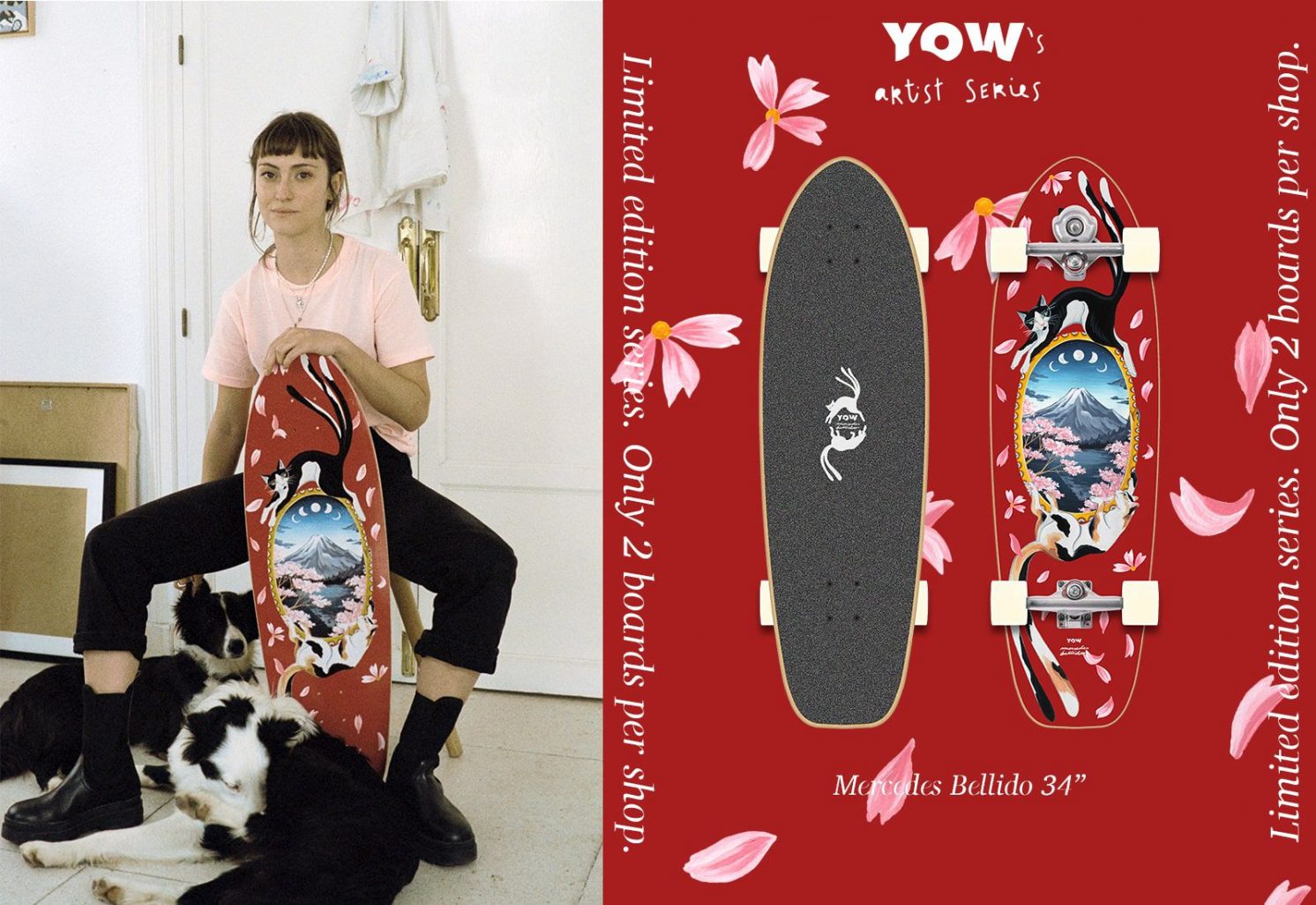 Surfskate YOW x Mercedes Bellido | Artist Series LIMITED EDITION eje S5 - Monduber Skate Shop